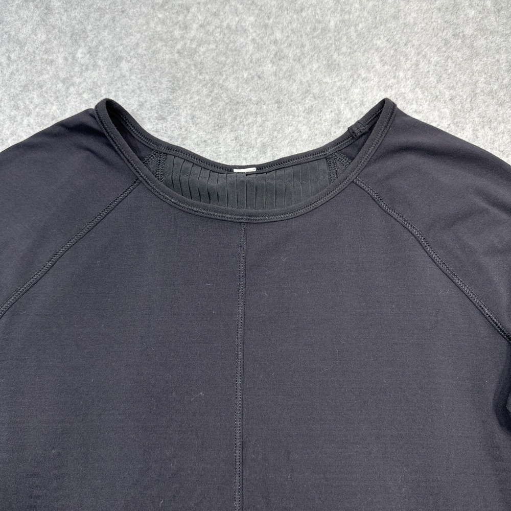 Lululemon Making Moves Top Women 4 Black Blue Split Back Pleated Athleisure Wear - Picture 2 of 12